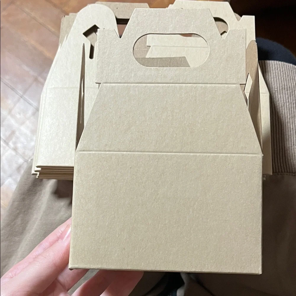 Kraft Brown Party Favor Boxes with Handles